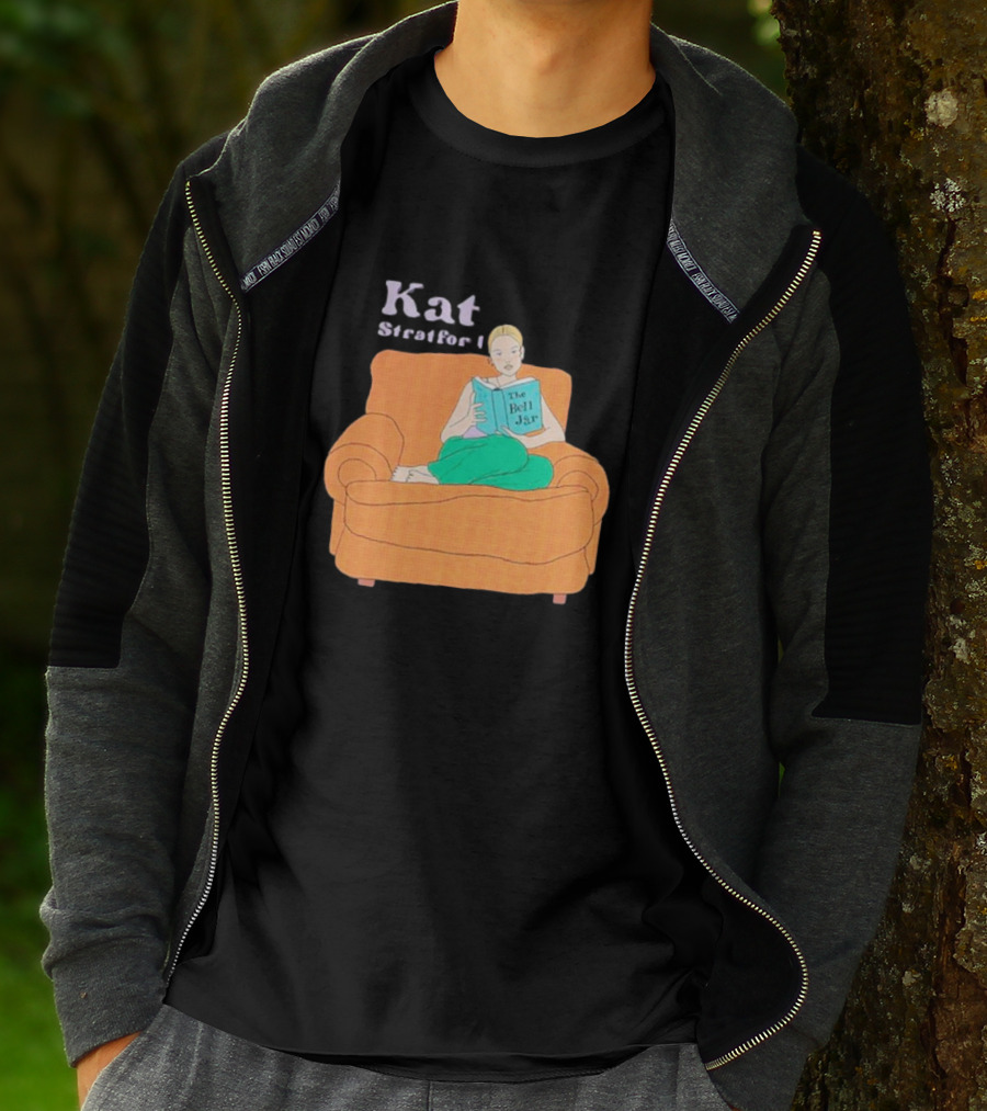 Kat Stratford Reading The Bell Jar On Orange Sofa T-Shirt