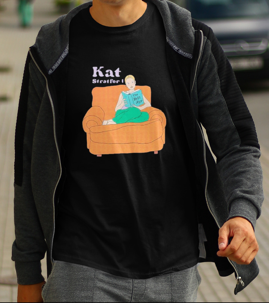 Kat Stratford Reading The Bell Jar On Orange Sofa T-Shirt