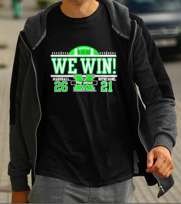 We Win Marshall 9.10.22 Football 26-21 T-Shirt