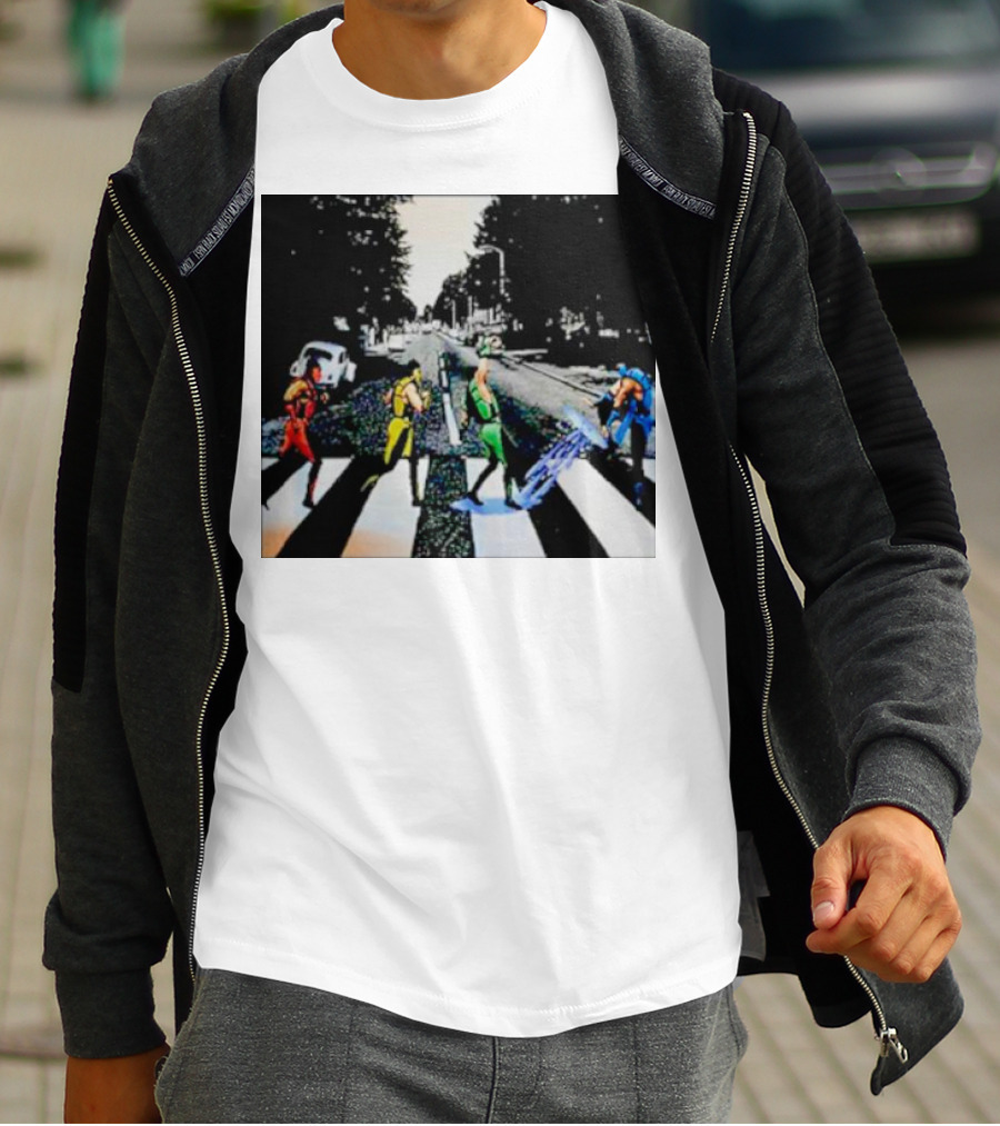 Mortal Kombat Characters Crossing Abbey Road T-Shirt