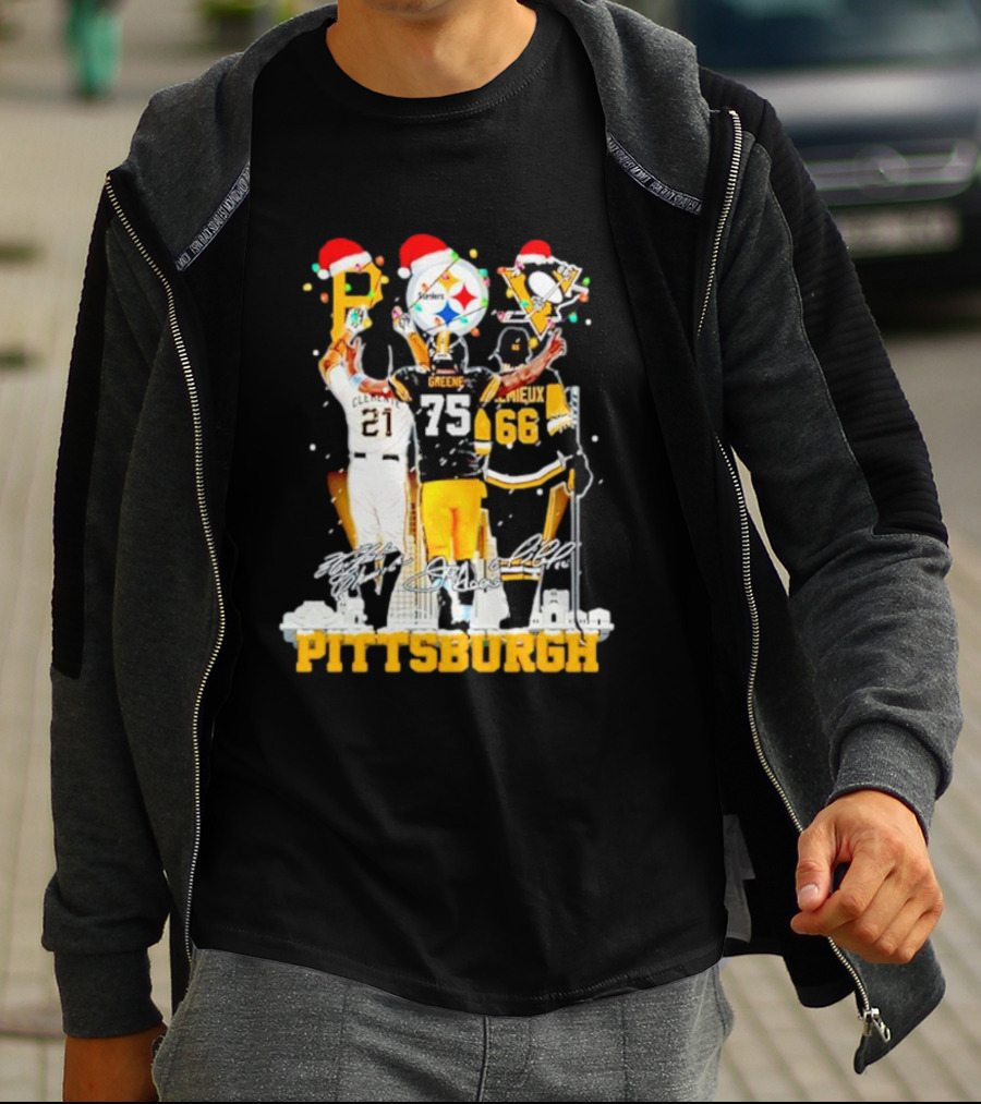 Pittsburgh Icons Clemente Greene Lemieux Steelers 79 Penguins 66 T-Shirt