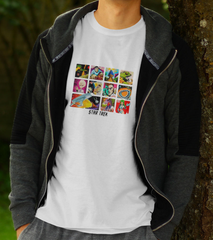 Star Trek Comic Book Classic Illustrated Scenes And Characters T-Shirt