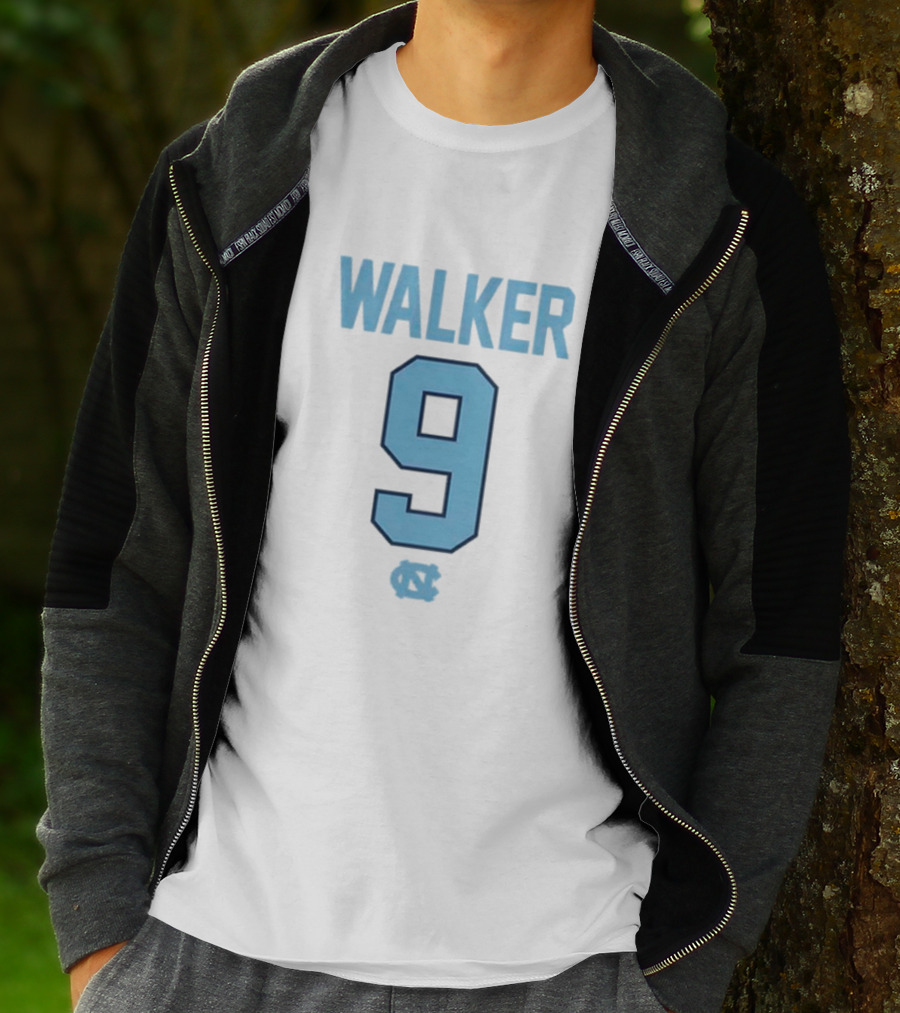 Walker 9 North Carolina Tar Heels Jersey Number T-Shirt