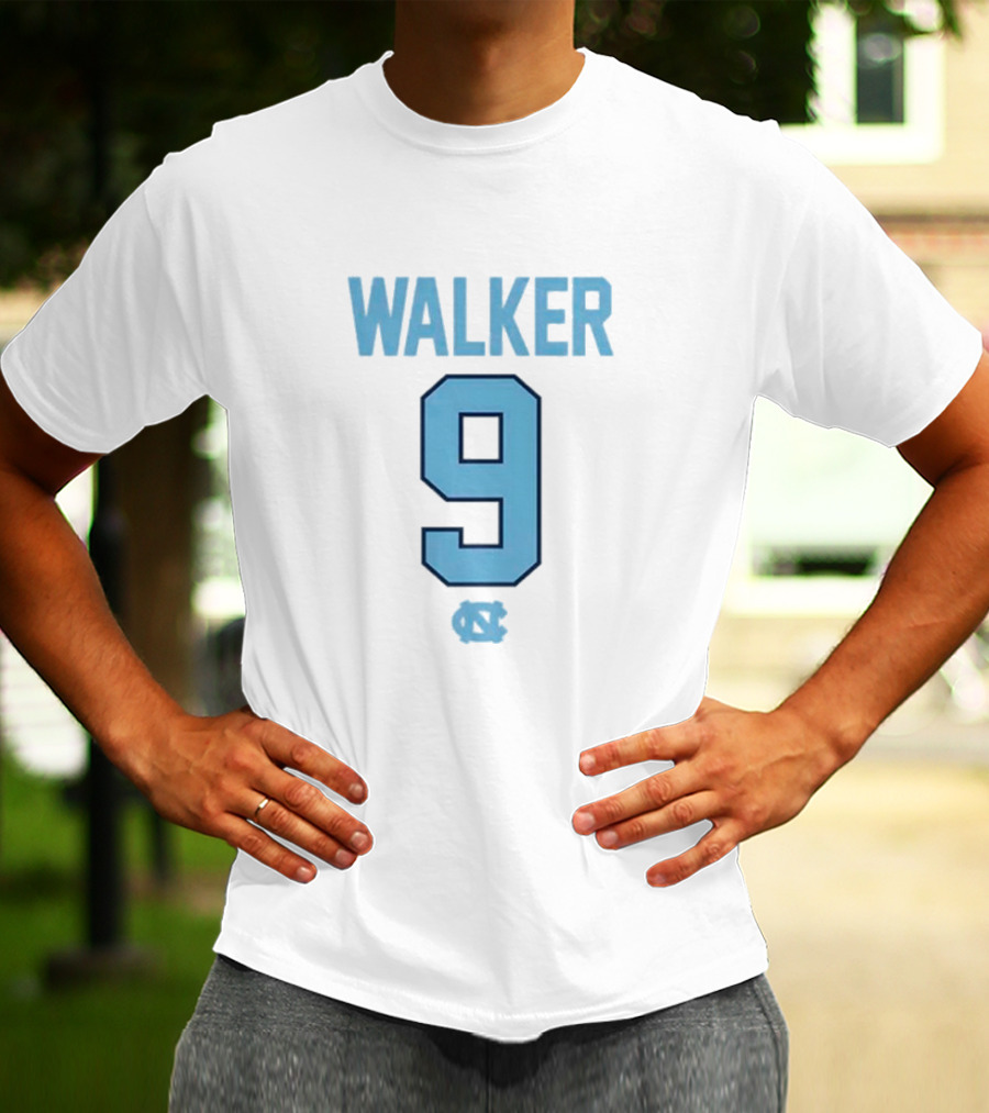 Walker 9 North Carolina Tar Heels Jersey Number T-Shirt