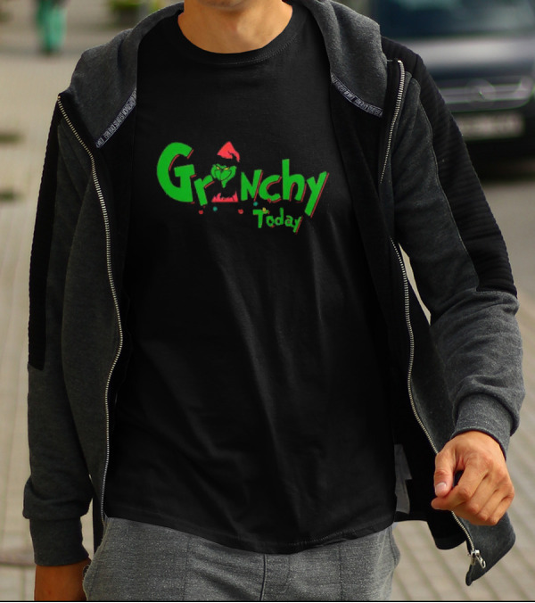 Feeling Extra Grinchy Today Christmas Grinch Santa Hat T-Shirt