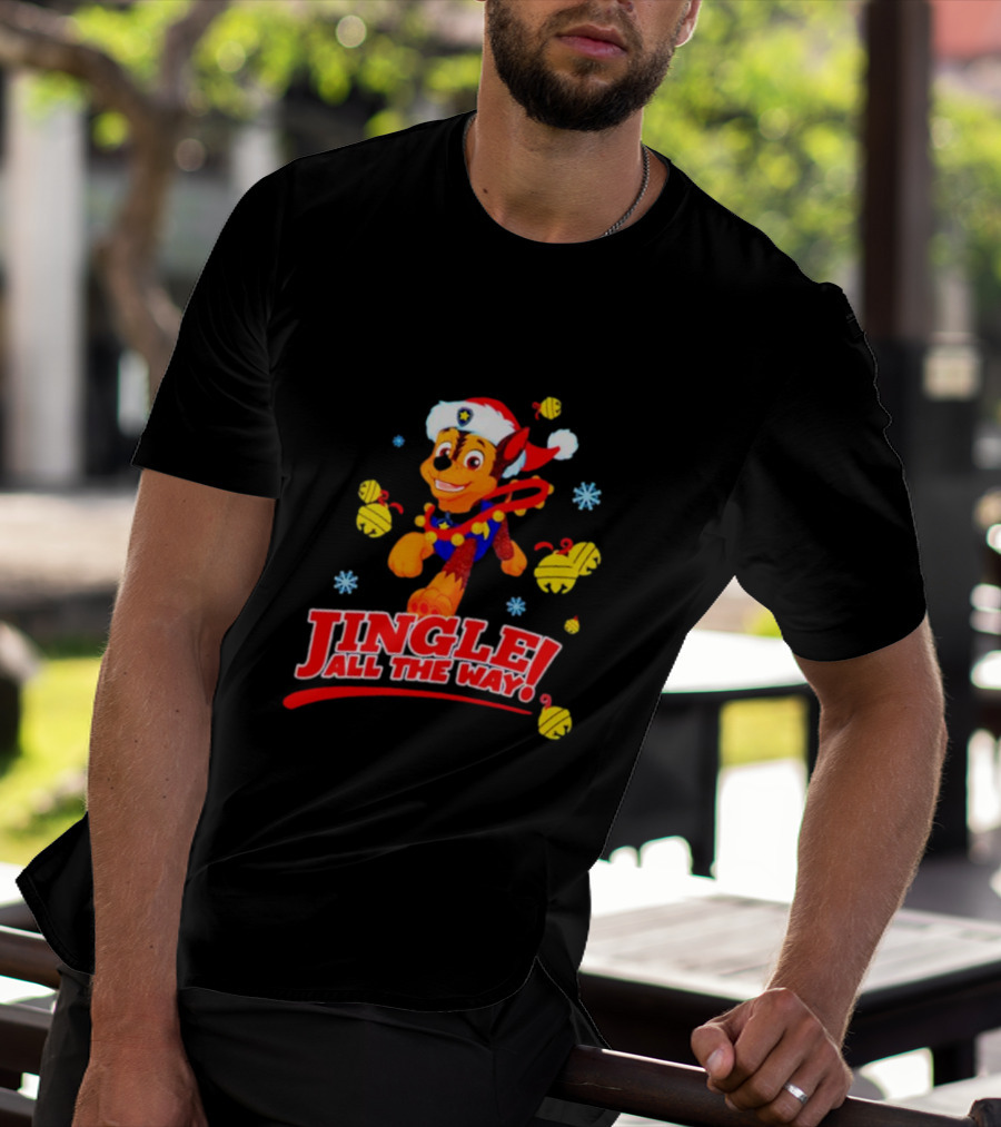Paw Patrol Chase Jingle All The Way Christmas Boys T-Shirt