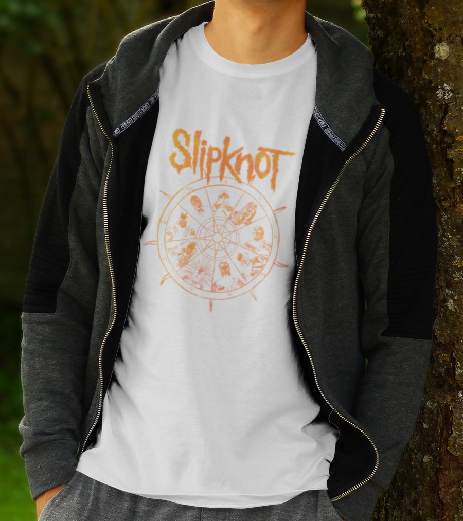 Slipknot Metal Band Music Rock Symbol With Zodiac Circle And Masks T-Shirt