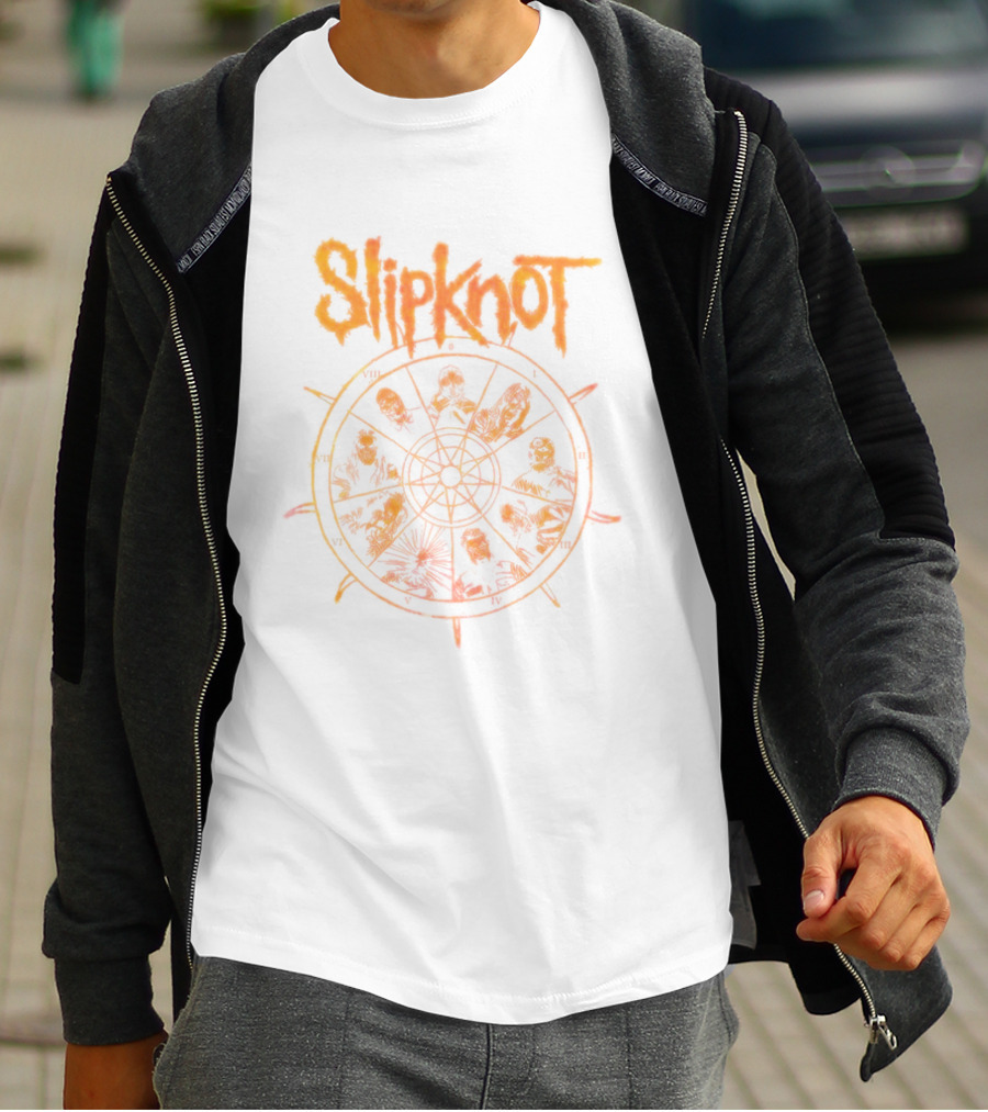 Slipknot Metal Band Music Rock Symbol With Zodiac Circle And Masks T-Shirt