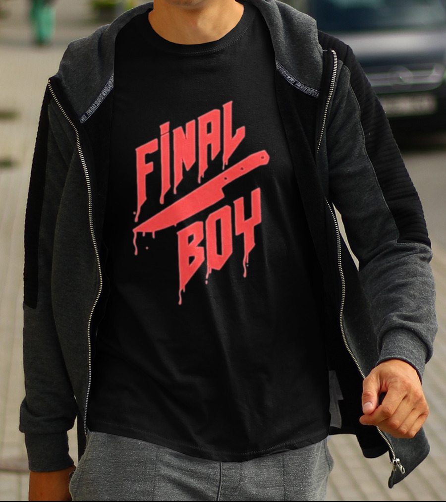 Vasari Final Boy Horror Knife Text T-Shirt