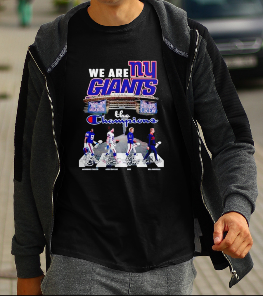 We Are NY Giants The Champions Abbey Road Lawrence Taylor Frank Gifford Phil Simms Bill Parcells T-Shirt