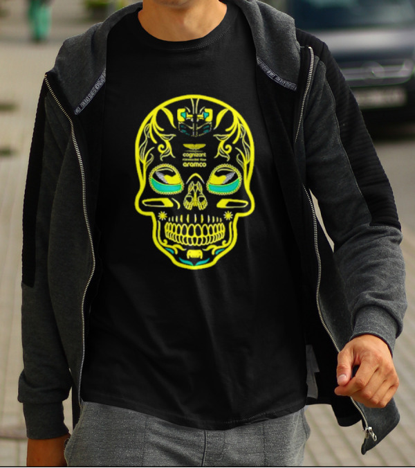 Aston Martin F1 Team Mexico GP Cognizant Aramco Sugar Skull T-Shirt