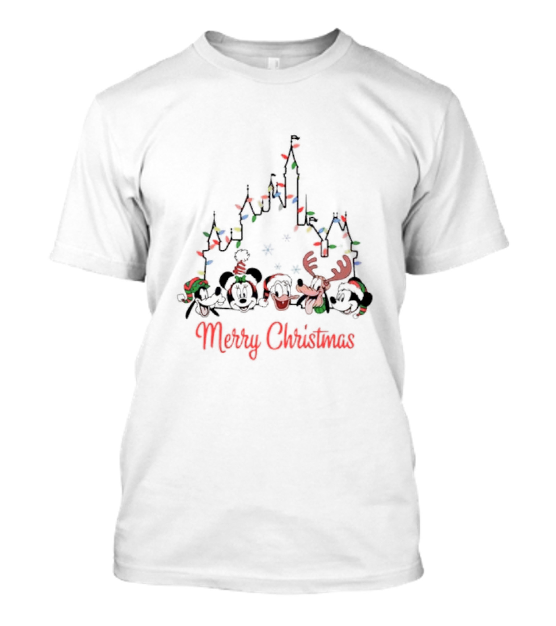 Merry Christmas Disney Castle With Disney Friends T-Shirt