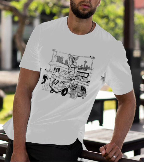 San Antonio's Puro Culture Spurs Por Vida Opening October 21 Barbacoa Texas Scene Featuring Basketball Iconic Symbols T-Shirt