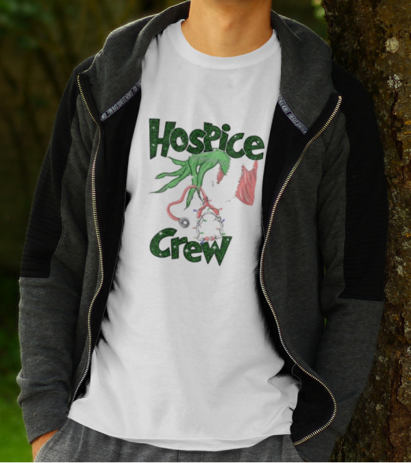 Hospice Crew Grinch Hand Christmas Lights T-Shirt