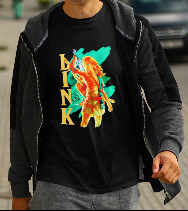 Nintendo The Legend Of Zelda Link Tears Of The Kingdom Green And Gold T-Shirt