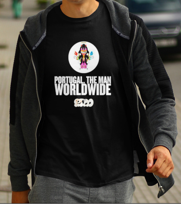 PORTUGAL. THE MAN WORLDWIDE CHARACTER WITH COLORFUL HANDS AND HALO T-Shirt