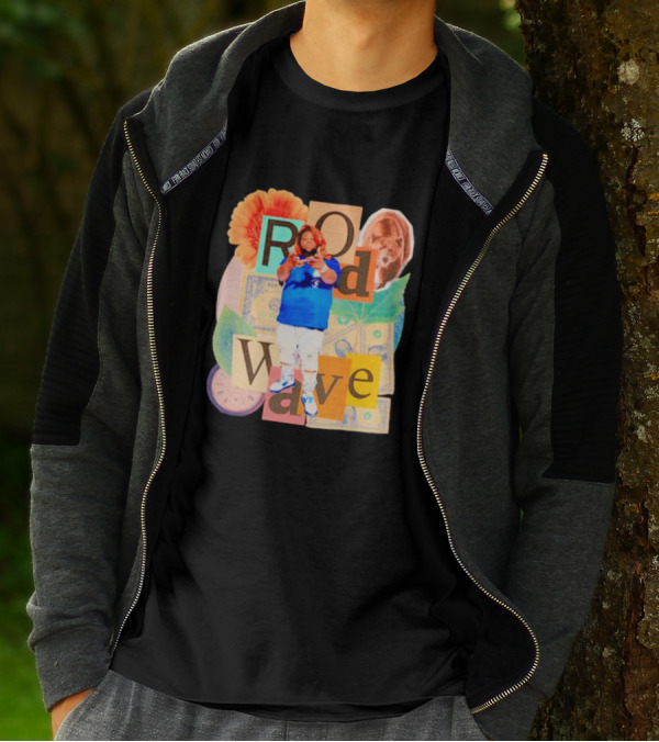 Rod Wave Vintage Bootleg Collage With Floral And Currency Elements T-Shirt