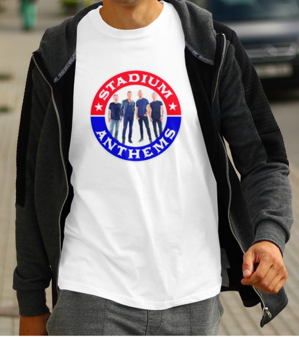 Stadium Anthems Rock Band Circle Logo With Stars And Group Image T-Shirt