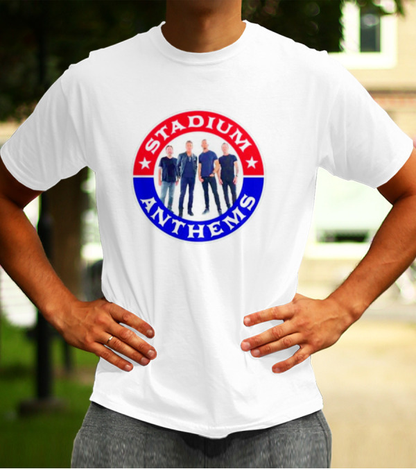 Stadium Anthems Rock Band Circle Logo With Stars And Group Image T-Shirt