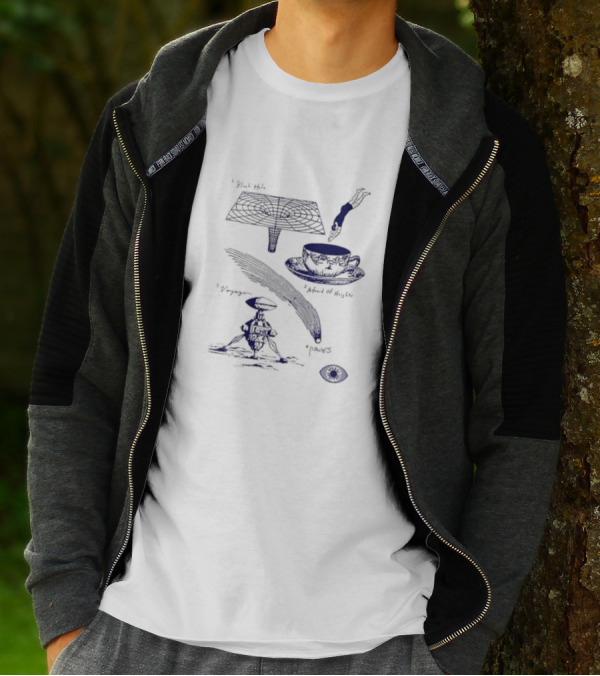 Black Hole Afraid Of Heights Voyage Powers Tea Cup Hand Drawing Eye T-Shirt