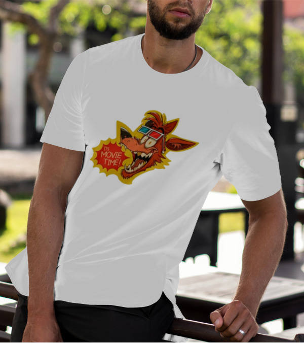 Wolf It's Movie Time Retro 3D Glasses Fun T-Shirt