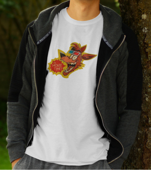 Wolf It's Movie Time Retro 3D Glasses Fun T-Shirt