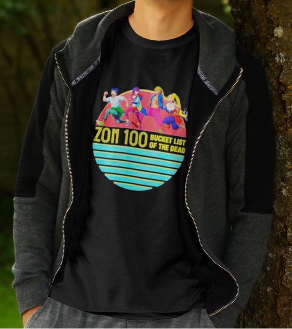 Zom 100 Bucket List Of The Dead Vintage Retro Character Circle T-Shirt