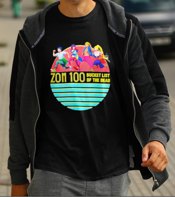 Zom 100 Bucket List Of The Dead Vintage Retro Character Circle T-Shirt