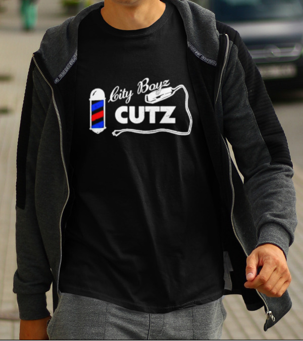 City Boyz Cutz Barber Pole And Clippers T-Shirt