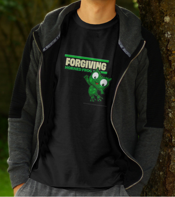 Forgiving Horned Frog Playful Green Character T-Shirt