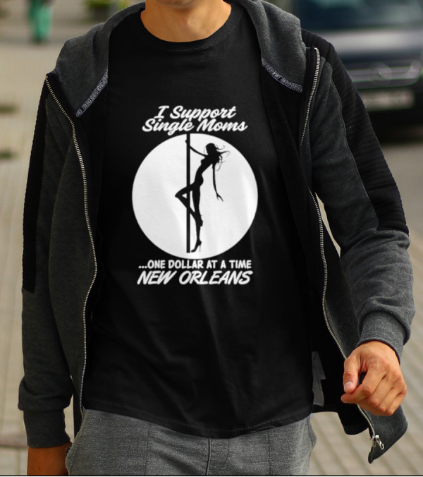 I Support Single Moms One Dollar At A Time New Orleans Iconic T-Shirt