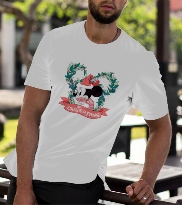 Minnie Mouse Christmas Wreath Chrisrmas Holiday Magic T-Shirt