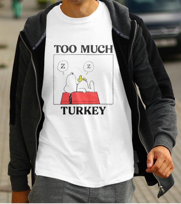 Peanuts Snoopy Woodstock Too Much Turkey ZZZ T-Shirt