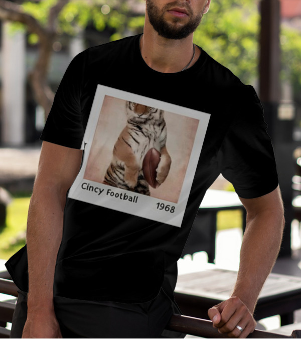 Cincy Football 1968 Tiger With Football T-Shirt
