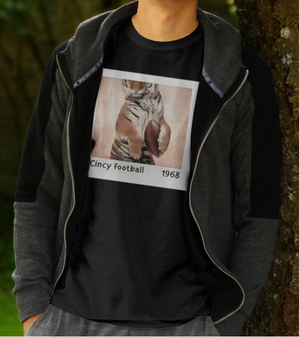 Cincy Football 1968 Tiger With Football T-Shirt
