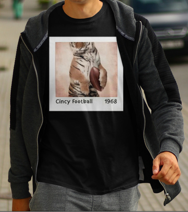 Cincy Football 1968 Tiger With Football T-Shirt