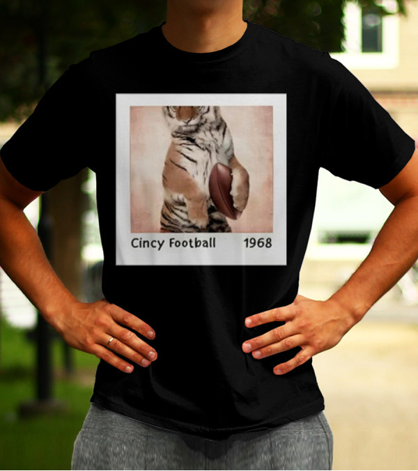 Cincy Football 1968 Tiger With Football T-Shirt