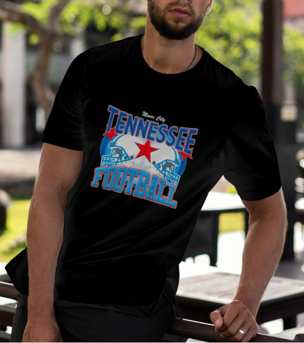 Music City Tennessee Football Helmets Star T-Shirt