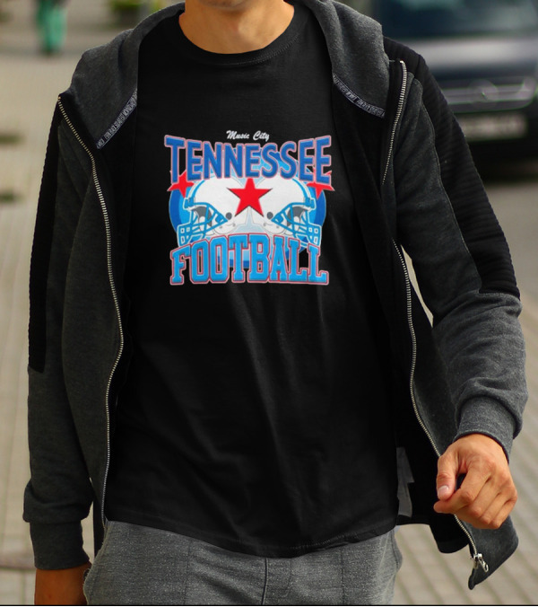 Music City Tennessee Football Helmets Star T-Shirt