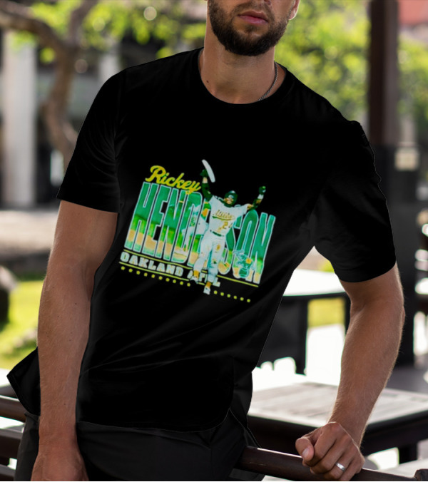 Rickey Henderson Oakland Athletics 24 Baseball Legend T-Shirt
