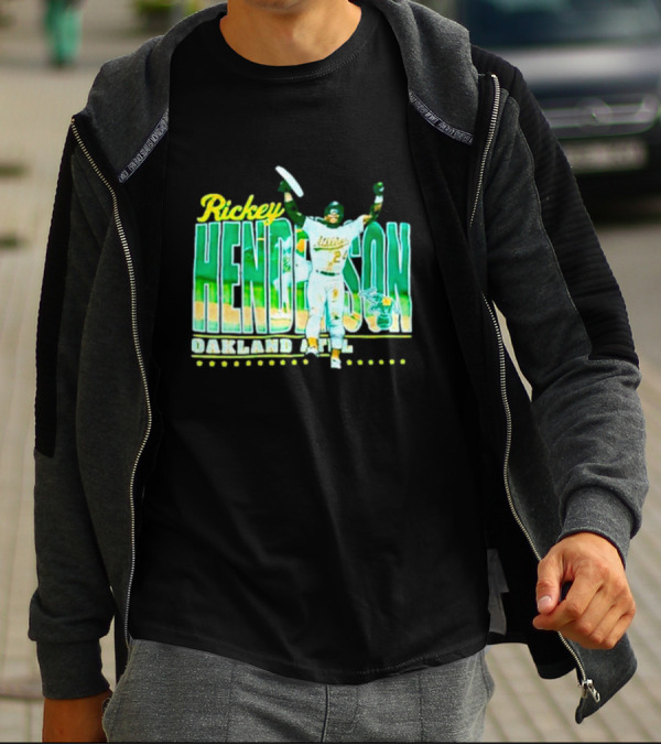 Rickey Henderson Oakland Athletics 24 Baseball Legend T-Shirt