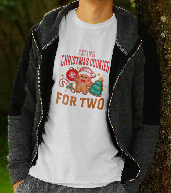 Eating Christmas Cookies For Two Gingerbread Tree Ornaments T-Shirt
