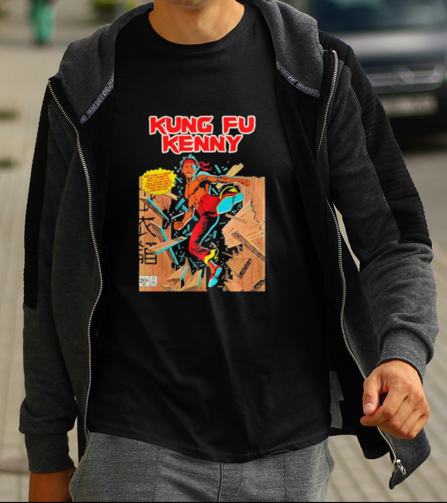 Kung Fu Kenny Comic Style Action Kick T-Shirt
