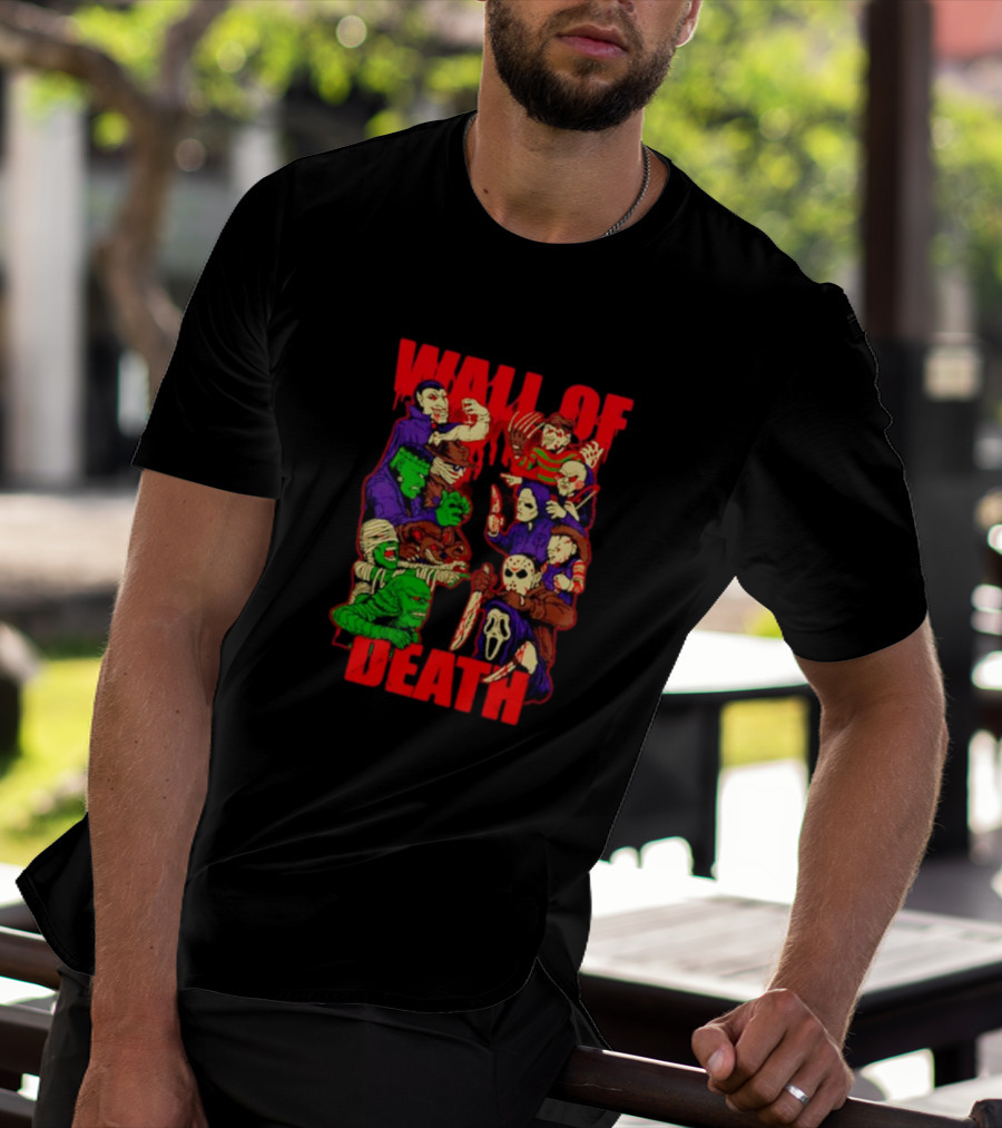 Wall Of Death Monster Horror Icons Collage T-Shirt