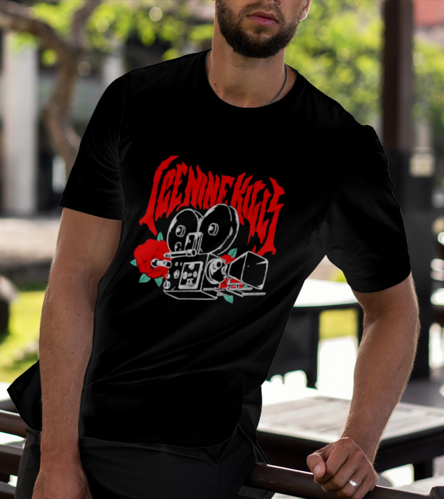 Ice Nine Kills Camera Roses Retro T-Shirt