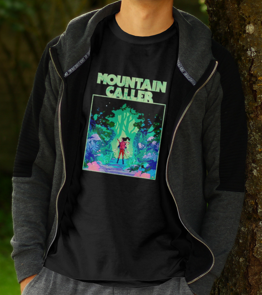 Mountain Caller Green Leaves Enchanted Forest Explorer T-Shirt