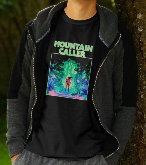 Mountain Caller Green Leaves Enchanted Forest Explorer T-Shirt