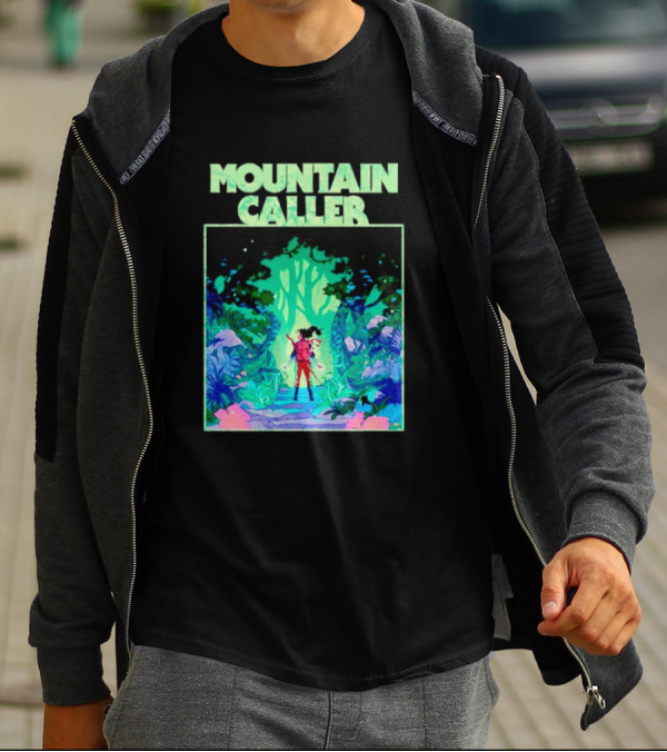 Mountain Caller Green Leaves Enchanted Forest Explorer T-Shirt