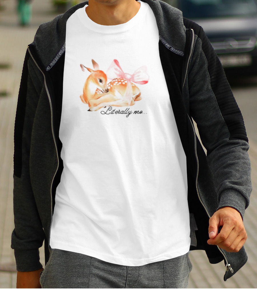 Coquette Fawn With Red Bow Literally Me T-Shirt