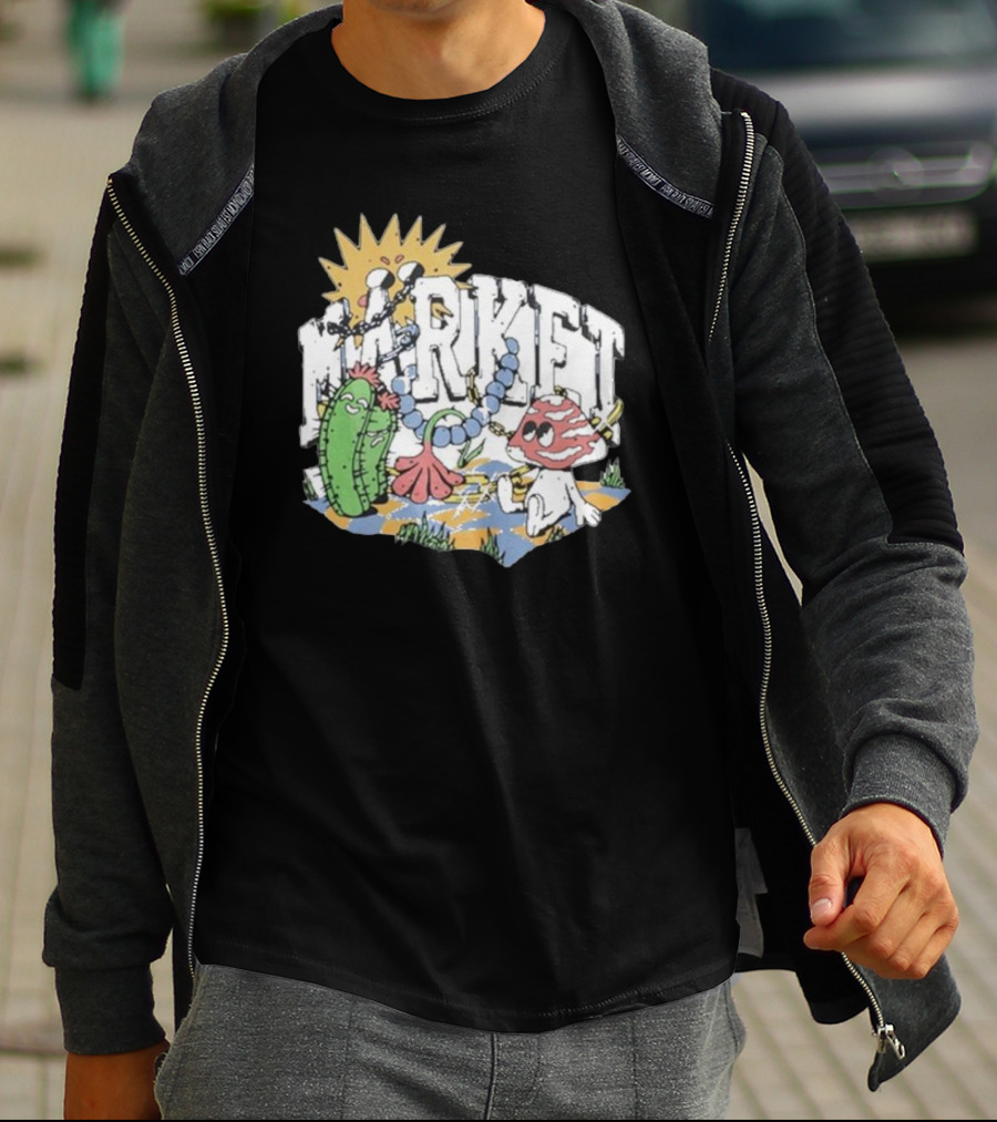 Market Fantasy Farm Mushroom Cactus Sunburst T-Shirt
